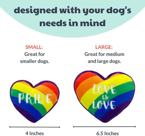 H&K לכלבים פלאש כוח | לב גאווה | גאווה צעצוע כלבים מצחיק | צעצוע של כלבים עם חריק | מתנת כלבים | כיף, עמיד ובטוח | צעצוע כלבים